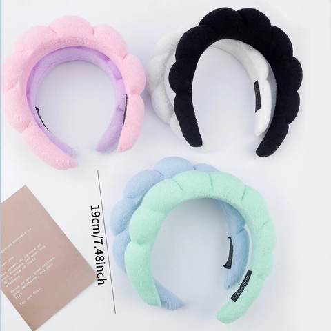 Padded Sponge Cloud Headband Terry Cloth Bubble Hairband For Face Washing Skincare Makeup Spa Non Slip For Women