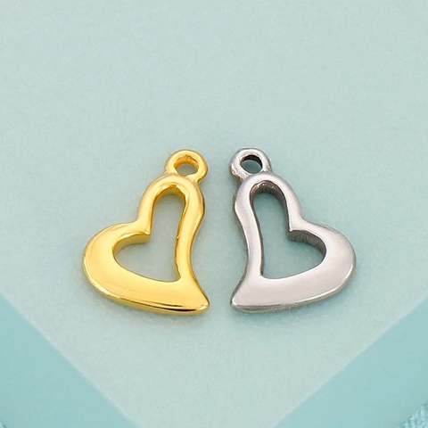 Colgantes Corazón Acero Inoxidable Forma Hueca Amor DIY Fabricación Joyas Collar Pendiente Hallazgos Estilo Minimalista