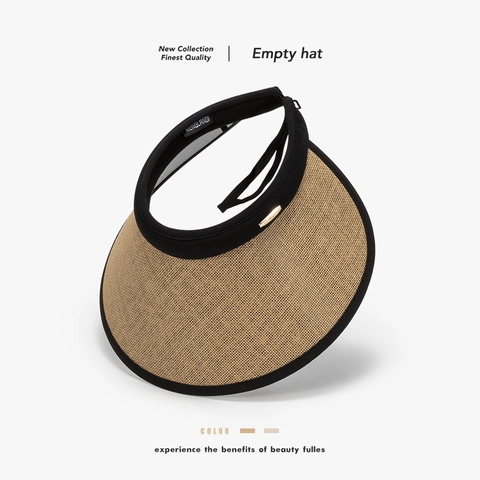Cappello Visiera Donna Paglia Di Carta Protezione UV UPF 50 Plus Tesa Larga Regolabile Aperto Spiaggia Viaggio Moda