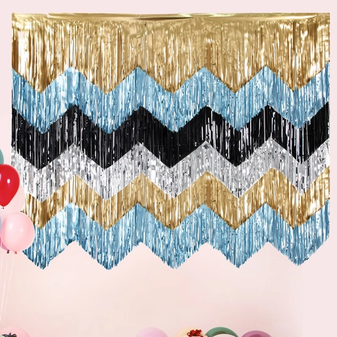 Tenda Con Frange In Alluminio Ondulato Glitter Metallico Sfondo Per Feste Con Nastro Adesivo Per Decorazione Compleanno Matrimonio