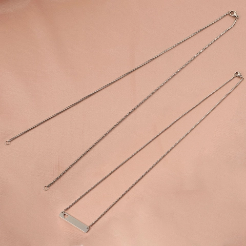 Collar De Cadena De Caja Minimalista Acero Inoxidable 304 Joyería De Eslabones Cuadrados Para Hombres Mujeres Pulido Espejo