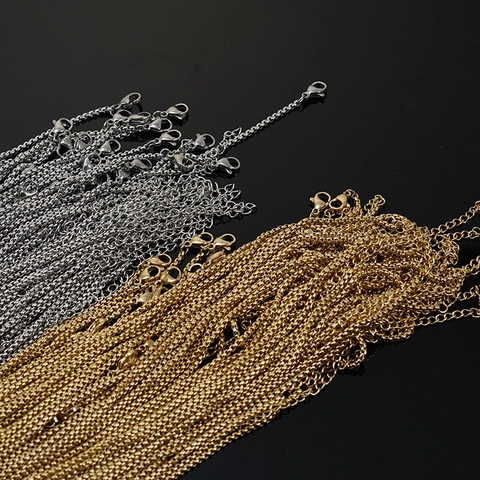 Collar De Cadena De Caja Acero Inoxidable Joyería De Eslabones Cuadrados Accesorios De Moda Para Hombres Mujeres