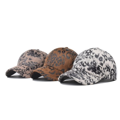 Cappello Da Baseball Con Stampa Leopardata Cotone Regolabile Visiera Curva Protezione Solare Streetwear Per Uomo Donna