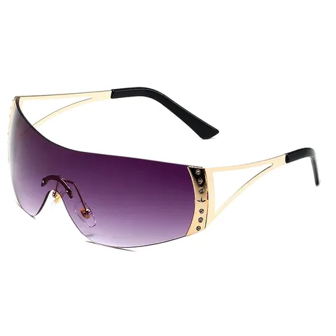 Y2K Rimless Wrap Around Sunglasses Metal Frame Rhinestone Star Decor Millennial Fashion Unisex UV400 Shield Sun Glasses