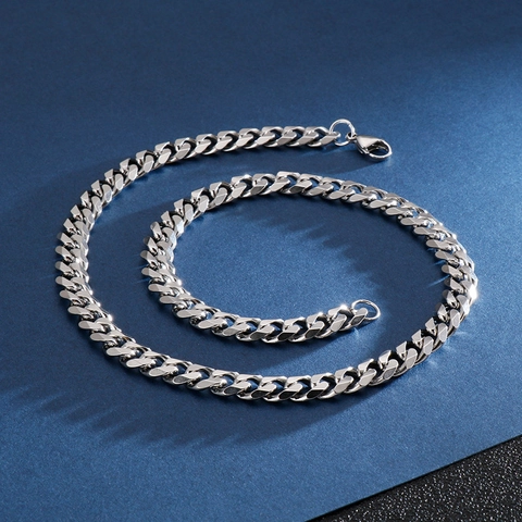 Cuban Link Chain Necklace Stainless Steel Chunky Hip Hop Polished Metal Jewelry For Men Women