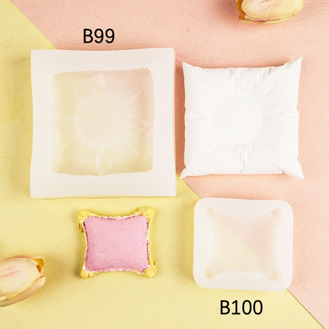 Pillow Shape Silicone Mold For DIY Baking Fondant Chocolate Mousse Clay Crafting Scented Candle Decoration Accessory