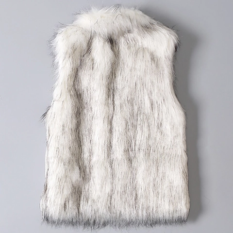 Gilet In Pelliccia Sintetica Da Donna Collo Alto Vestibilità Slim Corto Senza Maniche Gilet In Pelliccia Artificiale Bianco Nero