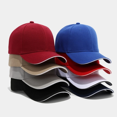 Berretto Da Baseball Poliestere Visiera Sandwich A Contrasto Regolabile Tinta Unita Cappello Da Sole All'aperto