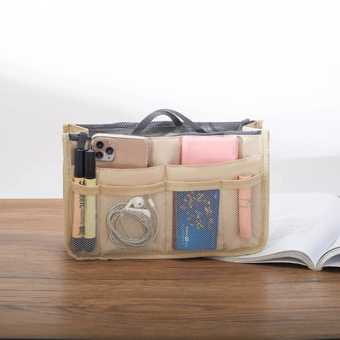 Oxford Cloth Bag Organizer Insert Waterproof Multi-Pocket Tote Handbag Inner Shaper Portable Travel Storage Pouch