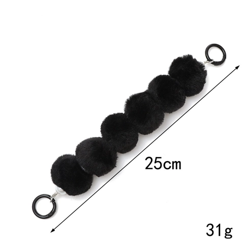 Süßer Plüsch Pompon Perlen Handy Anhänger Armband Tasche Anhänger Gurt Mit Künstlicher Perle Legierungskette Für Damen Dekoration Zubehör