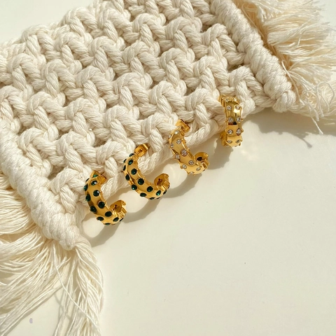 C-Förmige Edelstahl Ohrringe Vergoldet Geometrische Strass Inlaid Hoop Für Damen Anlaufgeschützt High End Schmuck