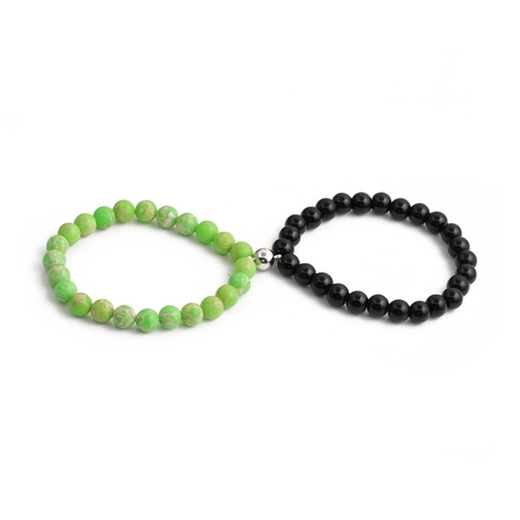 Magnetic Attraction Bracelets Natural Imperial Stone Beads Elastic Friendship Jewelry Gift For Couples Men Women Hand Accessory