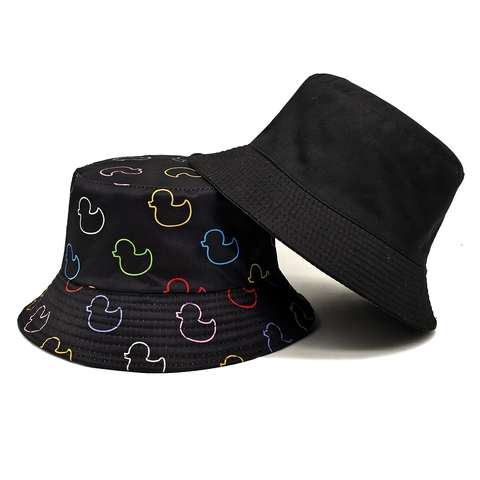Chapeau Bob Imprimé Canard Coloré Polyester Protection Solaire Style Vintage Extérieur Mode Pour Femmes