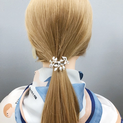 Minimalistische Haarspange Blatt Legierung Metall Pferdeschwanz Haken Haarschmuck Für Damen Mode Dekoration