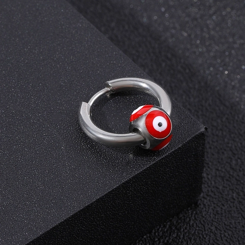 Edelstahl Böser Blick Ohrringe Für Damen Herren Punk Stil Gold Silber Farbe Emaille Perlen Ear Cuffs Mode Schmuck