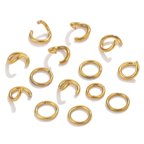 Stainless Steel Open Jump Rings 18K Gold Plated Vacuum Color Preserving Connection Loops For DIY Jewelry Making Crafts