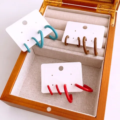 Dopamin Bunte C-Förmige Creolen Für Frauen Hohl Geometrischer Kupferschmuck Mit 925 Sterling Silber Ohrringstecker