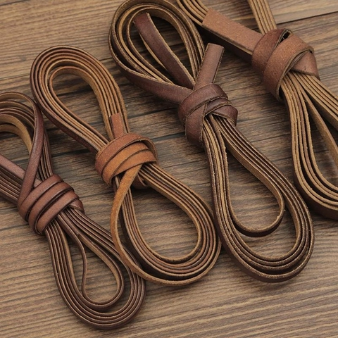 Faux Leather Cord Round Flat String For DIY Jewelry Making Necklace Bracelet Crafting Handmade Supplies Brown