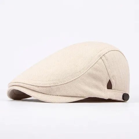 Schiebermütze Fischgrätmuster Baumwolle Atmungsaktiv Verstellbar Britisch Retro Vintage Ivy Newsboy Hut Für Männer Frauen