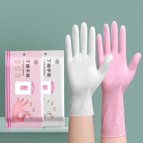 Disposable Nitrile Gloves Elastic Durable Food Grade Waterproof Oilproof Kitchen Cleaning Dishwashing Sensitive Touchscreen