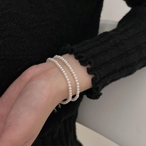Double Layer Freshwater Pearl Bracelet With 925 Sterling Silver Heart Pendant Minimalist Elegant Jewelry For Women