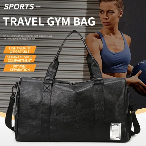 Borsa Da Viaggio In Pelle PU Grande Capacità Con Scomparto Scarpe Separazione Secco Umido Borsa Da Palestra Impermeabile