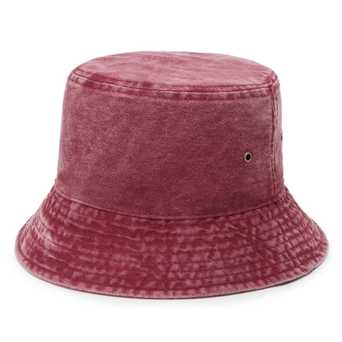 Gorro De Pescador De Mezclilla De Algodón Lavado Vintage Plegable Protección Solar Para Hombres Mujeres Color Sólido