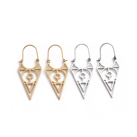 Orecchini Pendenti In Acciaio Inossidabile Triangolo Occhio Gioielli Geometrici Cavi Moda Per Donne Stile Boho