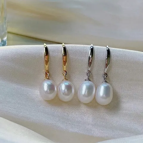 Elegant 925 Sterling Silver Freshwater Pearl Drop Earrings For Women Minimalist White Waterdrop Dangle Jewelry Gift