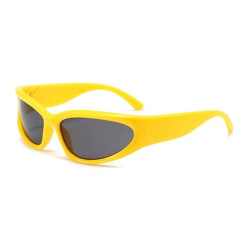 Futuristic Wrap Around Sports Sunglasses PC Frame AC Lens UV400 Protection Cycling Y2K Oval Shades Unisex Eyewear Trend
