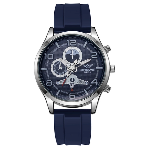 Orologio Al Quarzo Da Uomo Cinturino In Silicone Cassa In Lega Calendario Cronografo Casual Sportivo Affari