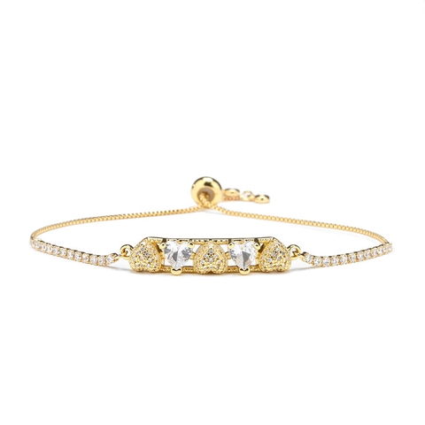 Adjustable Bolo Bracelet For Women Copper Zircon Heart Religious Virgin Mary Evil Eye Bar Charm Fashion Jewelry