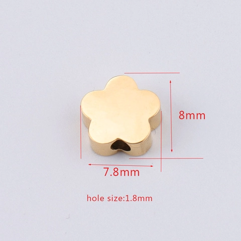 Stainless Steel Flower Beads For DIY Jewelry Making Accessories Polished Small Hole Metal Beads Floral Style