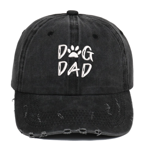 Cappello Da Baseball Ricamato Dog Dad Cotone Lavato Distressed Vintage Casual Cappello Sole Esterno Regolabile