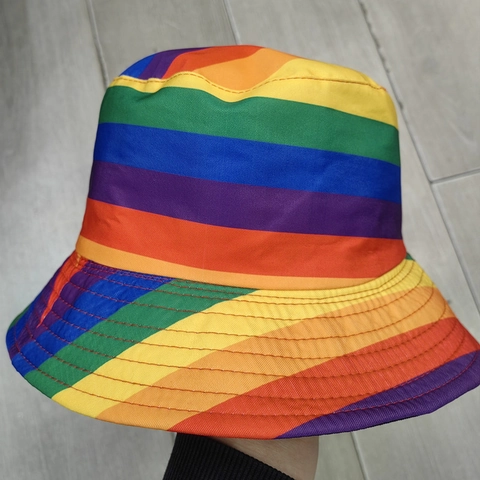 Cappello da Pescatore Arcobaleno a Strisce Unisex in Cotone Poliestere Colorblock Tie Dye Protezione Solare per Viaggi All'aperto