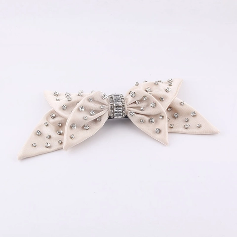 Rhinestone Schleife Haarklammer Samt Satin Große Bowknot Barrette Elegante Glänzende Kopfbedeckung Accessoires Für Frauen Mädchen