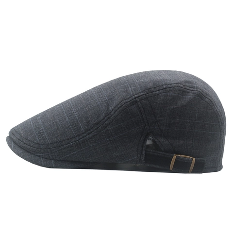 Vintage Plaid Flat Cap Cotton Polyester Adjustable Newsboy Hat Breathable Sunshade Duckbill Beret For Men Women