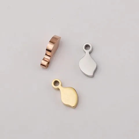 Mini Colgantes En Forma De Hoja Acero Inoxidable 304 Dijes Pulidos Espejo Para Accesorios De Joyería DIY