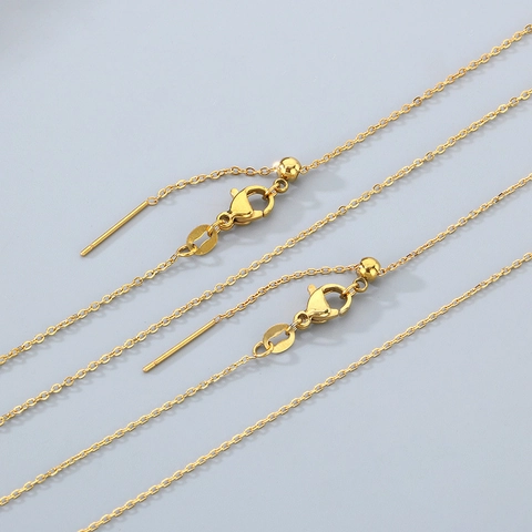 Minimalist Titanium Steel Needle Adjustable Chain Necklace For Women 316L Stainless Steel Box Snake Rolo Chain Choker Bracelet Jewelry Set