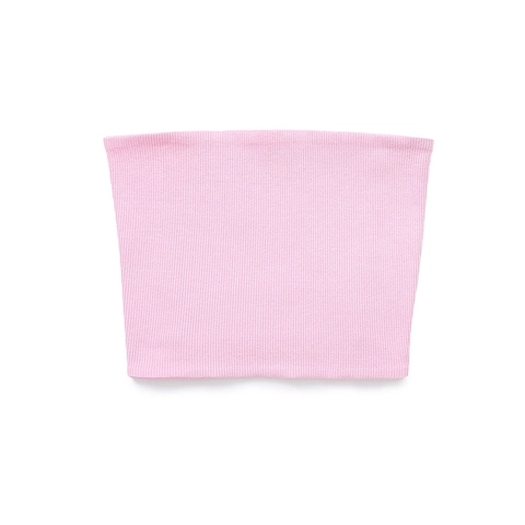 Women Ribbed Tube Top Strapless Sleeveless Slim Fit Cropped Bandeau Knit Casual Summer