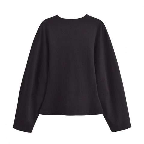 Damen Oberteil Mit Rundhalsausschnitt Und Langen Ärmeln Und Weite Hose Polyester Satin Optik Plissee Schlitz Lässig