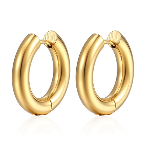 Edelstahl Chunky Hoop Ohrringe Für Damen Herren Unisex Gold Silber Schwarz Minimalistisch Rund Geometrisch Mode Schmuck Zubehör
