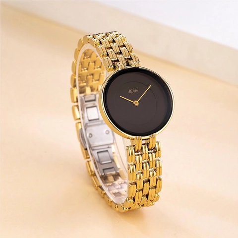Montre à Quartz pour Femme Minimaliste Élégante Or Argent Acier Inoxydable Étanche Montre Bracelet Cadeau