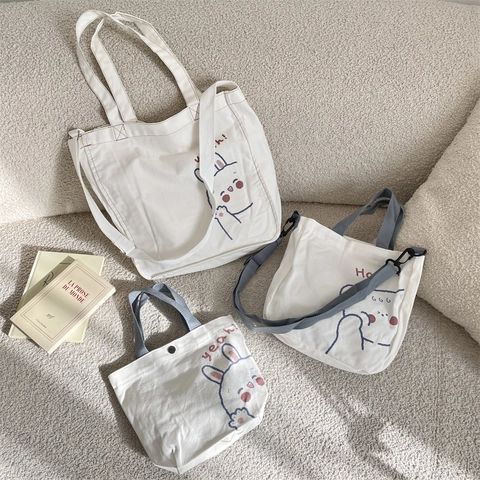 Borsa A Mano In Tela Con Simpatiche Stampe Di Animali Kawaii Stile Giapponese Borsa A Tracolla Per Studenti