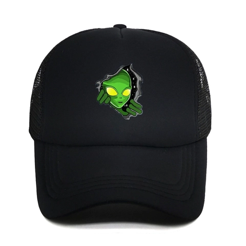 Alien Print Trucker Cap Mesh Baseball Kappe Atmungsaktiv Sonnenschutz Outdoor Snapback Für Herren Damen