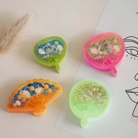 Molde De Silicona Colgante De Arena Movediza Resina DIY Llavero Joyería Accesorios Formas Mariposa Abanico Estrella Corazón Oso