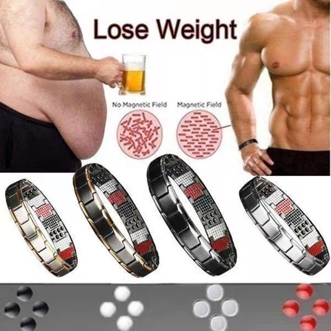 Magnetic Therapy Bracelet Alloy Health Energy Negative Ion Healing Link Chain Jewelry For Men Adjustable Stylish Accessory
