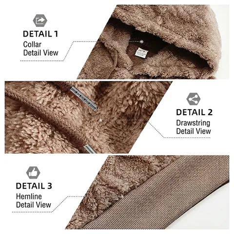 Felpa Con Cappuccio Uomo Sherpa Pile Pullover Trama Diamante Coulisse Casual Streetwear Manica Lunga Inverno