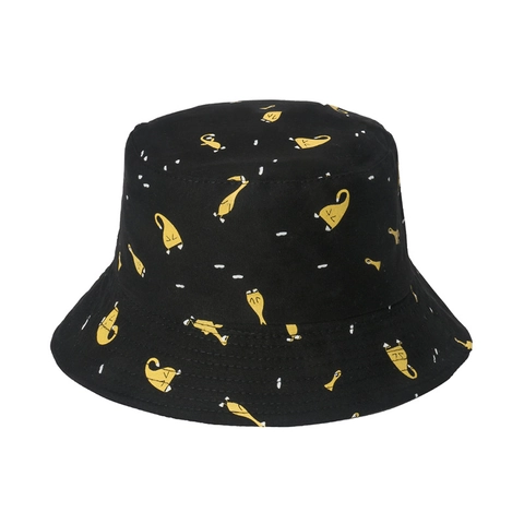 Katoenen Bucket Hat Met Cartoon Eend Print Zonbescherming Schattige Zomer Vissershoed Voor Dames Outdoor Reizen Zoete Stijl