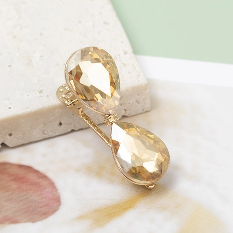 Elegante Fermaglio Per Capelli Di Lusso Con Strass A Goccia D'acqua Forcina Brillante Per Donne Ragazze Accessori